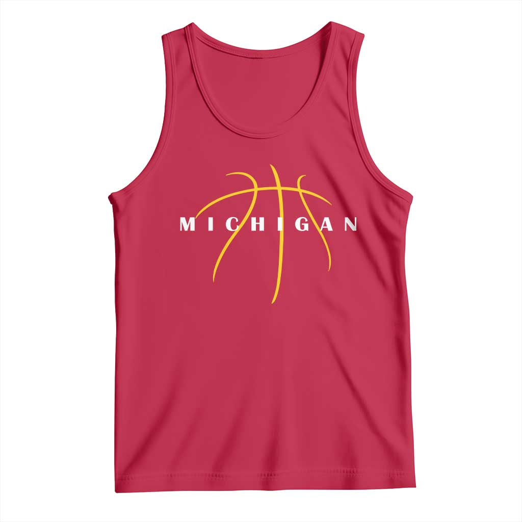 Michigan Fan Basketball Grooves Graphic MI State Tank Top TS11 Red Print Your Wear