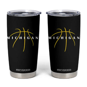 Michigan Fan Basketball Grooves Graphic MI State Tumbler Cup TS11 Black Print Your Wear