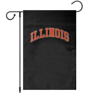 Illinois Sports Fan Garden Flag Vintage Orange Blue Throwback Text IL State TS11 Black Print Your Wear