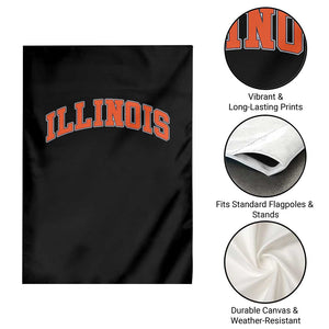 Illinois Sports Fan Garden Flag Vintage Orange Blue Throwback Text IL State TS11 Print Your Wear