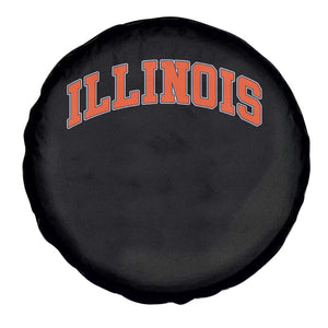 Illinois Sports Fan Spare Tire Cover Vintage Orange Blue Throwback Text IL State TS11 Print Your Wear
