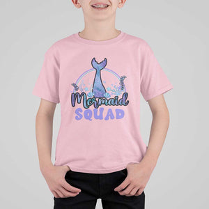 Mermaid Squad T Shirt For Kid Birthday Party Girl B-Day Ocean TS11 Light Pink Print Your Wear