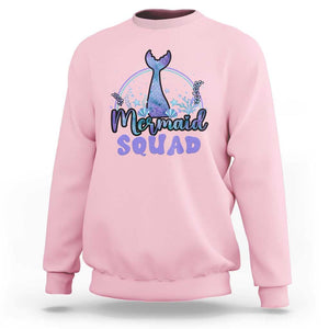 Mermaid Squad Sweatshirt Birthday Party Girl B-Day Ocean TS11 Light Pink Print Your Wear