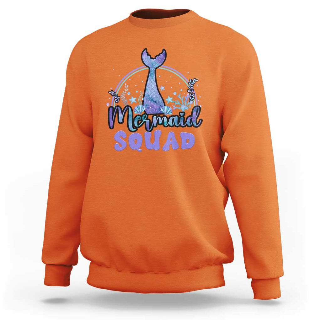 Mermaid Squad Sweatshirt Birthday Party Girl B-Day Ocean TS11 Orange Print Your Wear