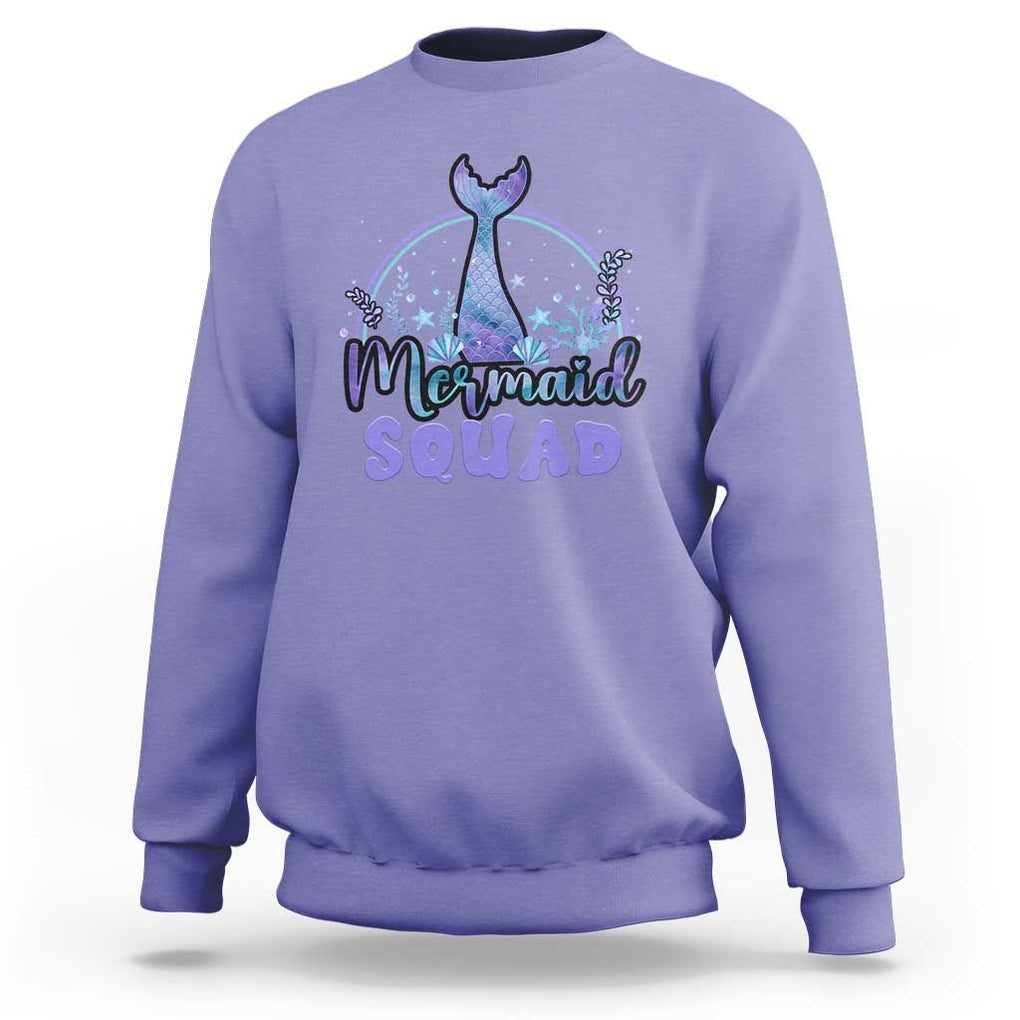 Mermaid Squad Sweatshirt Birthday Party Girl B-Day Ocean TS11 Violet Print Your Wear