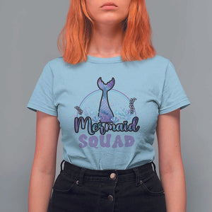 Mermaid Squad T Shirt For Women Birthday Party Girl B-Day Ocean TS11 Light Blue Print Your Wear