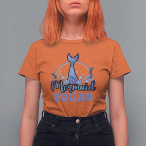Mermaid Squad T Shirt For Women Birthday Party Girl B-Day Ocean TS11 Orange Print Your Wear