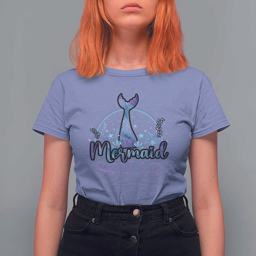 Mermaid Squad T Shirt For Women Birthday Party Girl B-Day Ocean TS11 Violet Print Your Wear