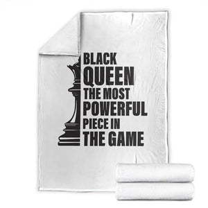 Chess Lover Throw Blanket Black Queen The Most Powerful Piece In The Game Checkmate