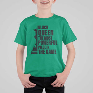 Chess Lover T Shirt For Kid Black Queen The Most Powerful Piece In The Game Checkmate TS11 Irish Green Print Your Wear
