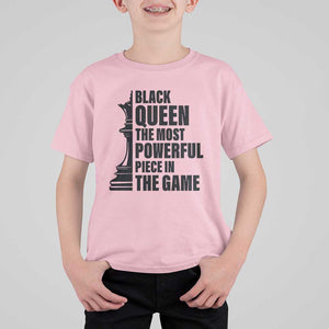 Chess Lover T Shirt For Kid Black Queen The Most Powerful Piece In The Game Checkmate TS11 Light Pink Print Your Wear