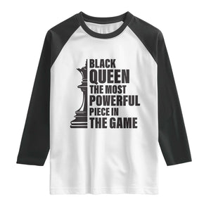 Chess Lover Raglan Shirt Black Queen The Most Powerful Piece In The Game Checkmate