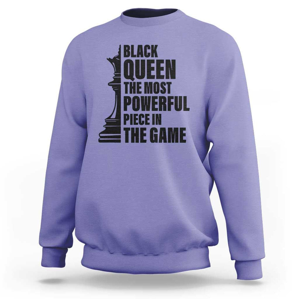 Chess Lover Sweatshirt Black Queen The Most Powerful Piece In The Game Checkmate TS11 Violet Print Your Wear