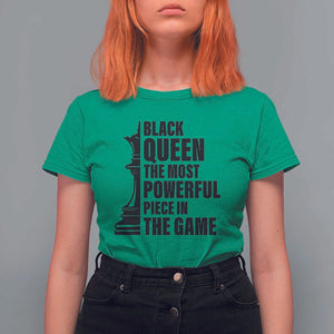Chess Lover T Shirt For Women Black Queen The Most Powerful Piece In The Game Checkmate TS11 Irish Green Print Your Wear