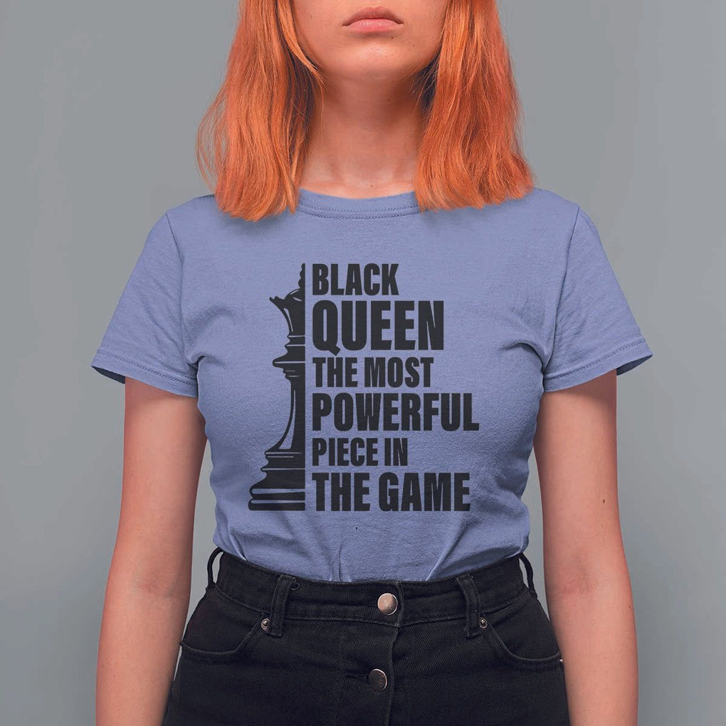 Chess Lover T Shirt For Women Black Queen The Most Powerful Piece In The Game Checkmate TS11 Violet Print Your Wear