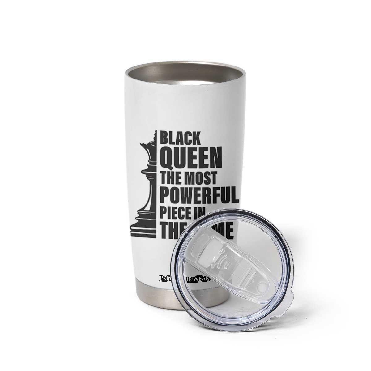Chess Lover Tumbler Cup Black Queen The Most Powerful Piece In The Game Checkmate