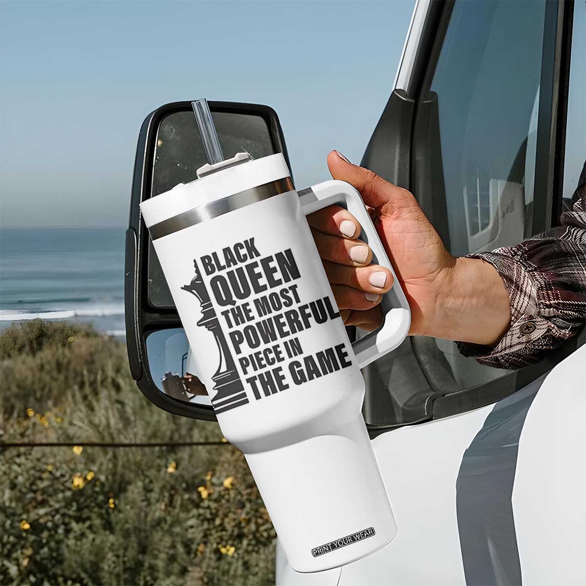 Chess Lover Tumbler With Handle Black Queen The Most Powerful Piece In The Game Checkmate