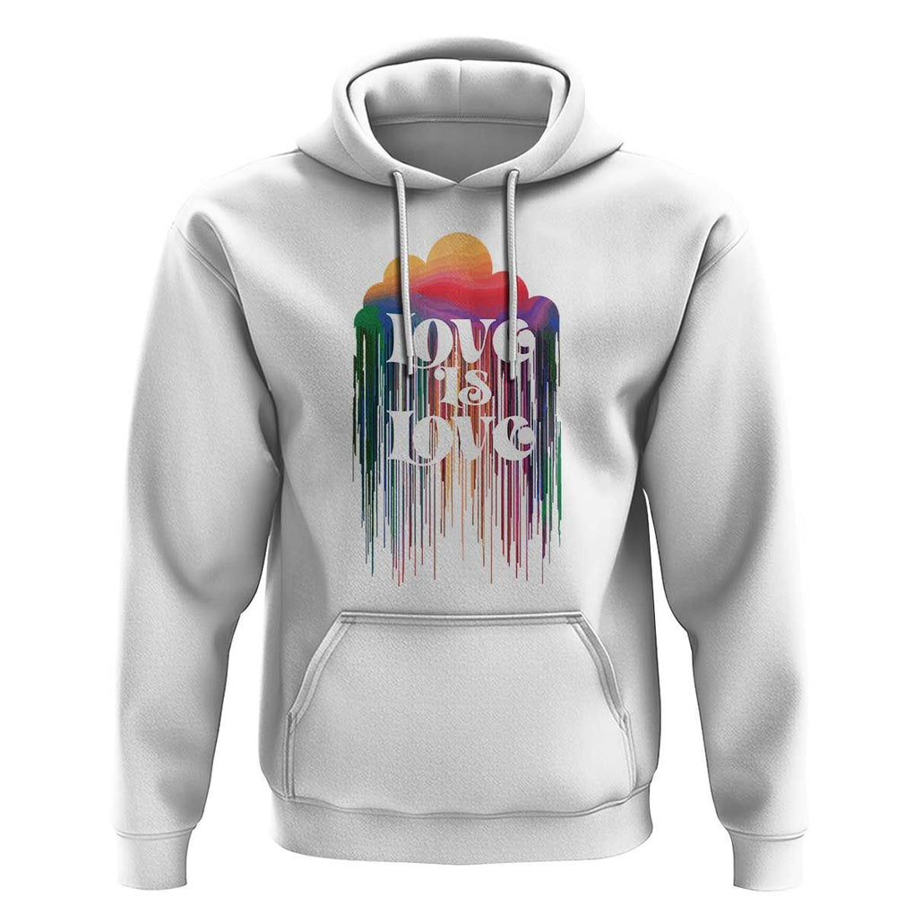 LGBTQ Hoodie Love Is Love Pride Rainbow Cloud Rain Flag TS11 White Print Your Wear