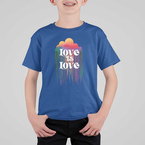 LGBTQ T Shirt For Kid Love Is Love Pride Rainbow Cloud Rain Flag TS11 Royal Blue Print Your Wear