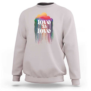 LGBTQ Sweatshirt Love Is Love Pride Rainbow Cloud Rain Flag TS11 Ice Gray Print Your Wear