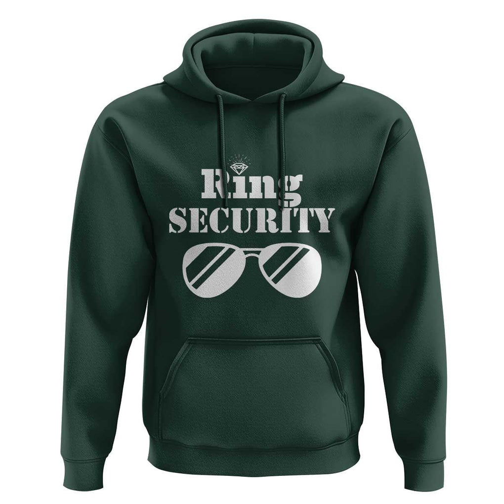 Funny Ring Security Hoodie Wedding Bearer Boy Vintage Sunglasses TS11 Dark Forest Green Print Your Wear