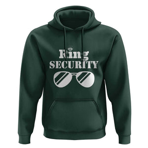 Funny Ring Security Hoodie Wedding Bearer Boy Vintage Sunglasses TS11 Dark Forest Green Print Your Wear
