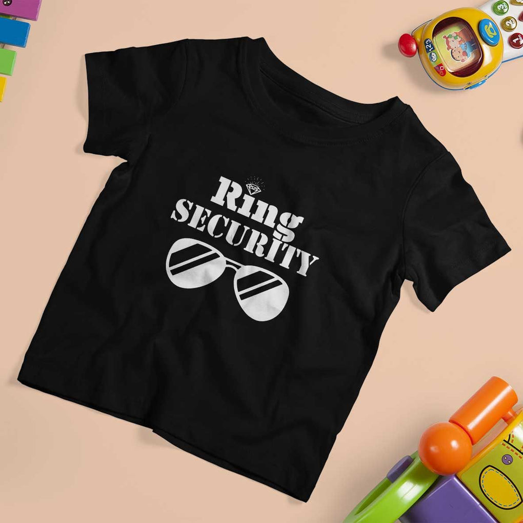 Funny Ring Security T Shirt For Kid Wedding Bearer Boy Vintage Sunglasses TS11 Black Print Your Wear