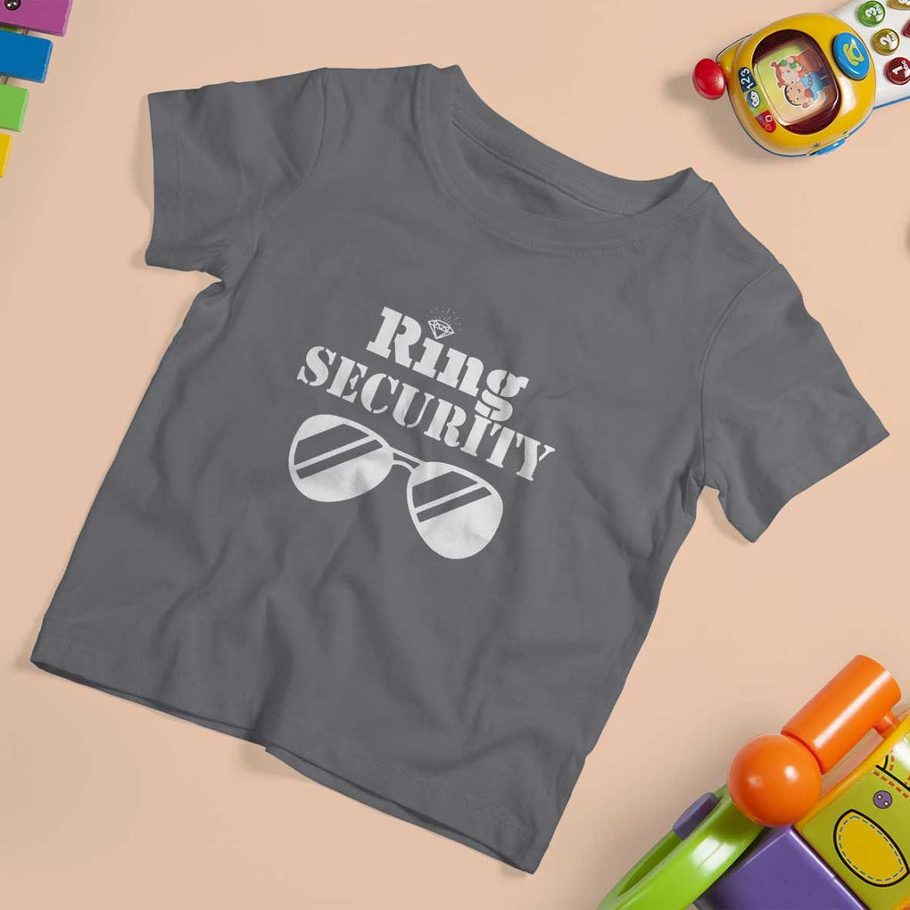Funny Ring Security T Shirt For Kid Wedding Bearer Boy Vintage Sunglasses TS11 Charcoal Print Your Wear