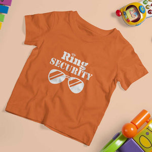 Funny Ring Security T Shirt For Kid Wedding Bearer Boy Vintage Sunglasses TS11 Orange Print Your Wear
