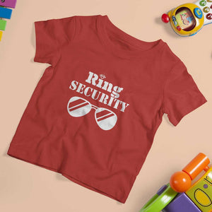 Funny Ring Security T Shirt For Kid Wedding Bearer Boy Vintage Sunglasses TS11 Red Print Your Wear