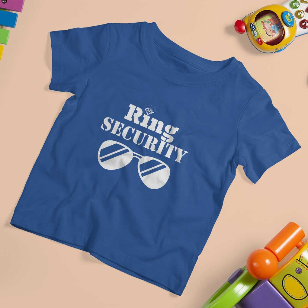 Funny Ring Security T Shirt For Kid Wedding Bearer Boy Vintage Sunglasses TS11 Royal Blue Print Your Wear
