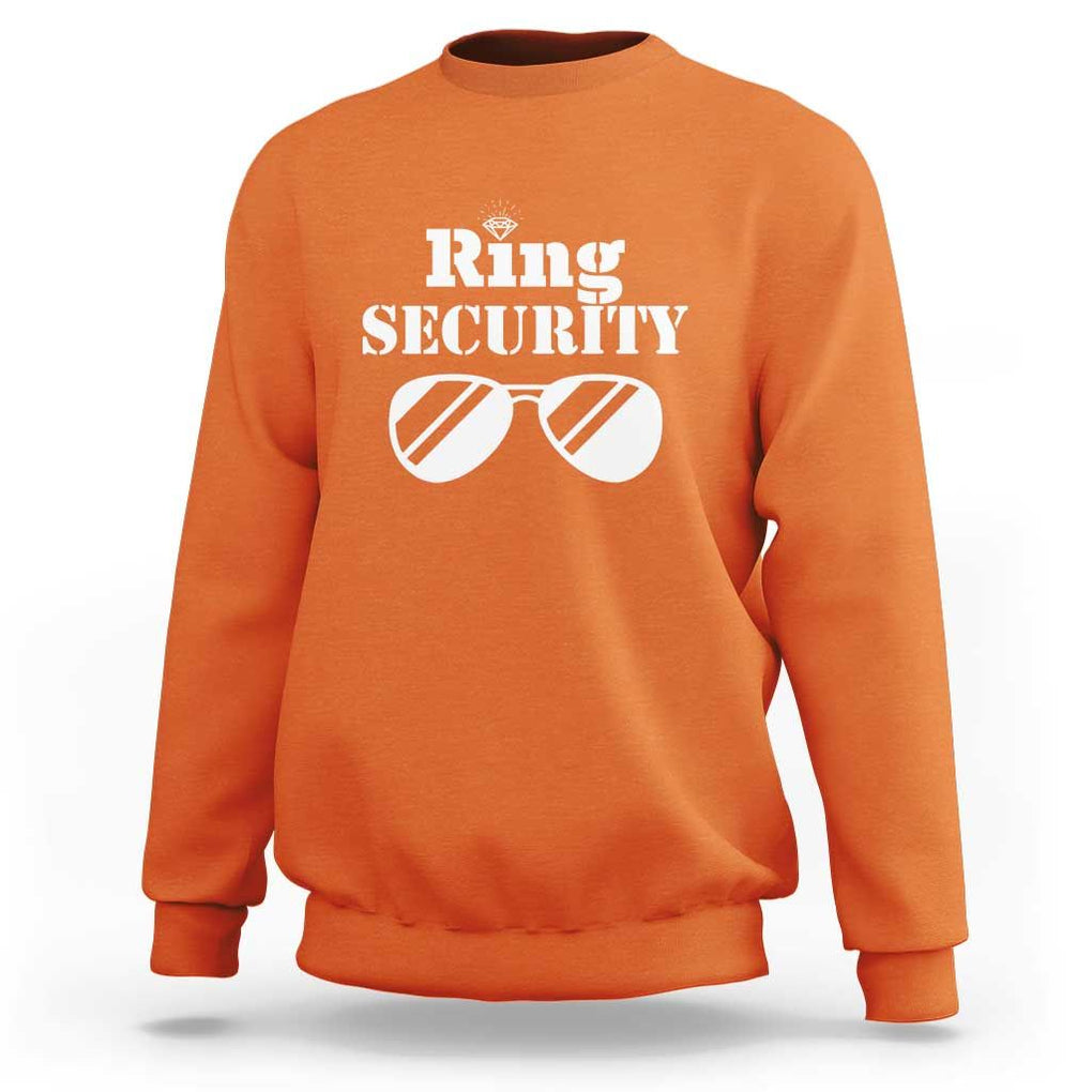 Funny Ring Security Sweatshirt Wedding Bearer Boy Vintage Sunglasses TS11 Orange Print Your Wear