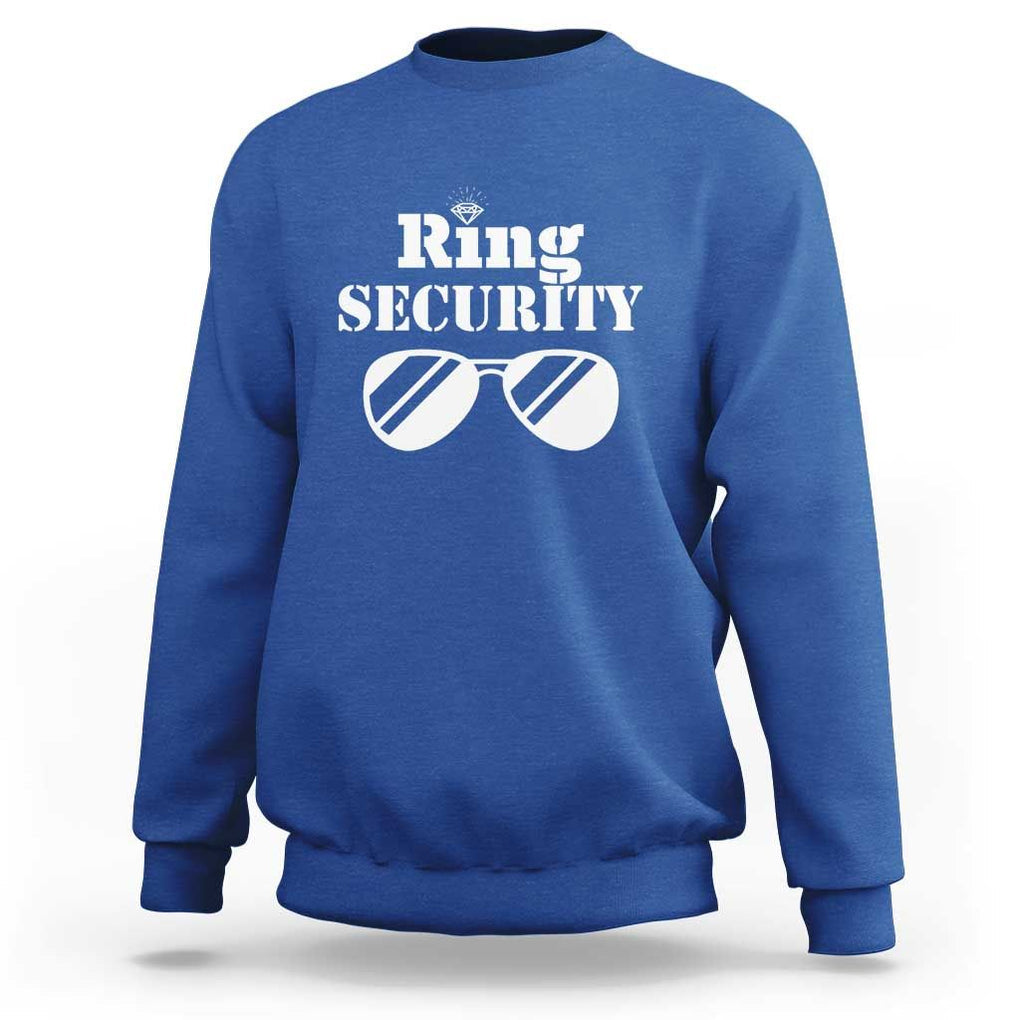 Funny Ring Security Sweatshirt Wedding Bearer Boy Vintage Sunglasses TS11 Royal Blue Print Your Wear