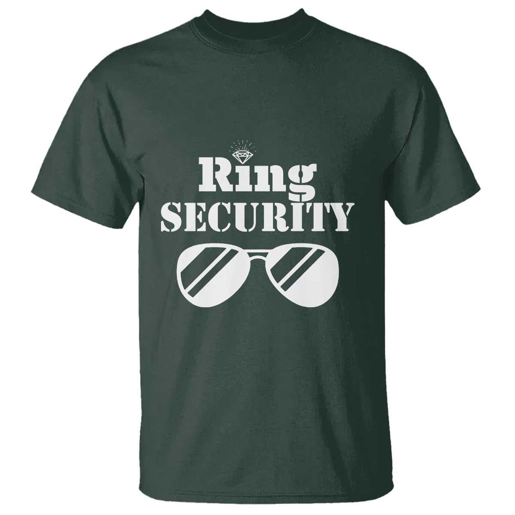 Funny Ring Security T Shirt Wedding Bearer Boy Vintage Sunglasses TS11 Dark Forest Green Print Your Wear