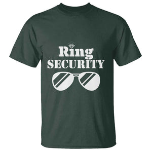 Funny Ring Security T Shirt Wedding Bearer Boy Vintage Sunglasses TS11 Dark Forest Green Print Your Wear