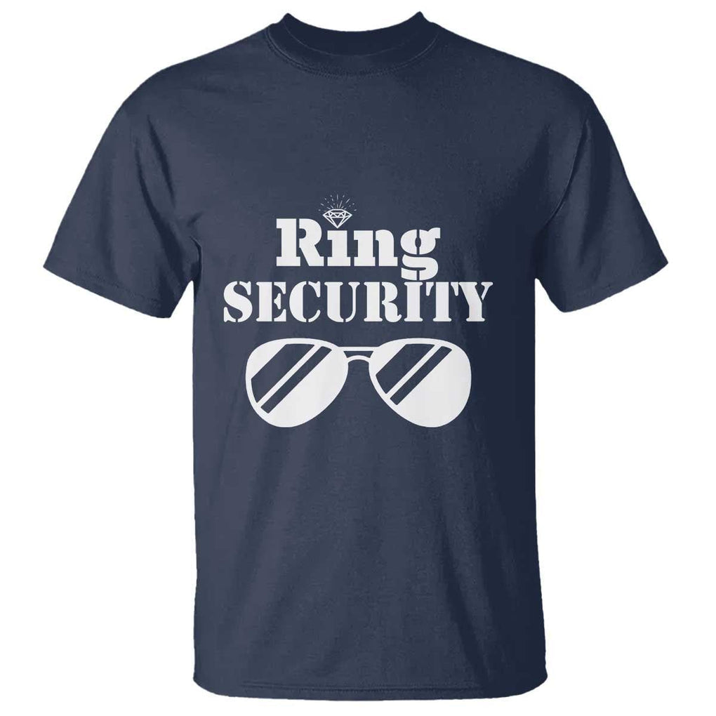 Funny Ring Security T Shirt Wedding Bearer Boy Vintage Sunglasses TS11 Navy Print Your Wear