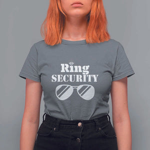 Funny Ring Security T Shirt For Women Wedding Bearer Boy Vintage Sunglasses TS11 Charcoal Print Your Wear
