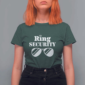 Funny Ring Security T Shirt For Women Wedding Bearer Boy Vintage Sunglasses TS11 Dark Forest Green Print Your Wear