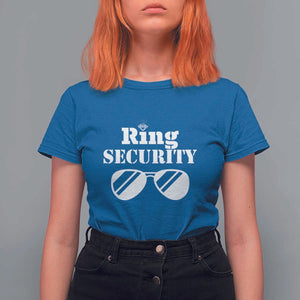 Funny Ring Security T Shirt For Women Wedding Bearer Boy Vintage Sunglasses TS11 Royal Blue Print Your Wear
