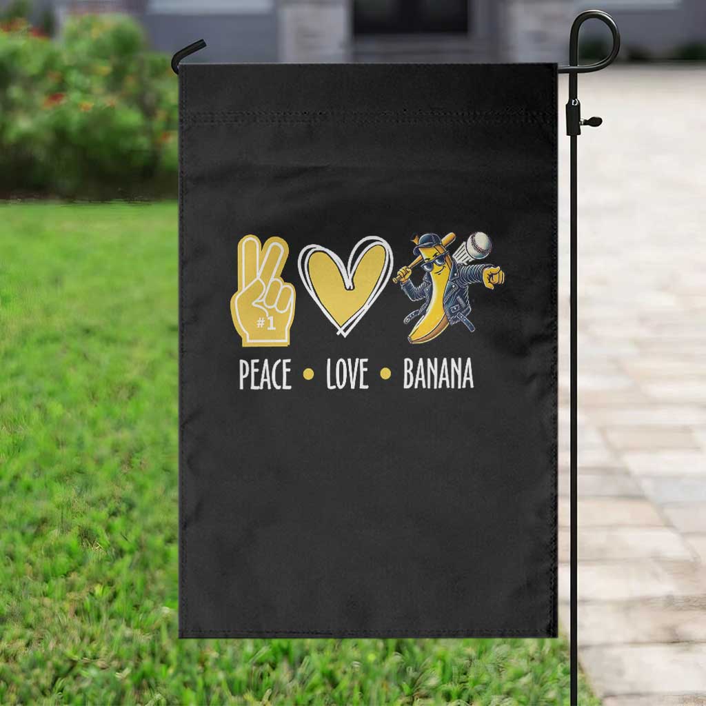 Funny Peace Love Banana Garden Flag Cute Banana Peace Sign Heart TS11 Print Your Wear
