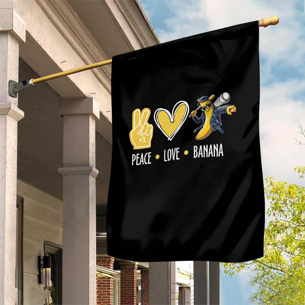 Funny Peace Love Banana Garden Flag Cute Banana Peace Sign Heart TS11 Print Your Wear