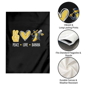 Funny Peace Love Banana Garden Flag Cute Banana Peace Sign Heart TS11 Print Your Wear