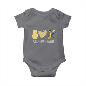 Funny Peace Love Banana Baby Onesie Cute Banana Peace Sign Heart TS11 Charcoal Print Your Wear