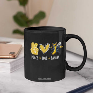 Funny Peace Love Banana Coffee Mug Cute Banana Peace Sign Heart TS11 Print Your Wear