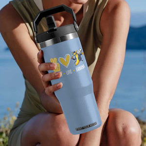 Funny Peace Love Banana Flip Straw Tumbler Cute Banana Peace Sign Heart TS11 One Size: 30 oz Light Blue Print Your Wear