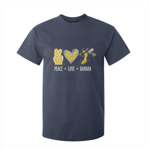 Funny Peace Love Banana T Shirt For Kid Cute Banana Peace Sign Heart TS11 Navy Print Your Wear