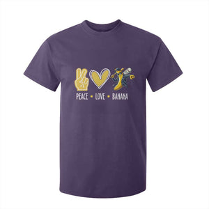 Funny Peace Love Banana T Shirt For Kid Cute Banana Peace Sign Heart TS11 Purple Print Your Wear