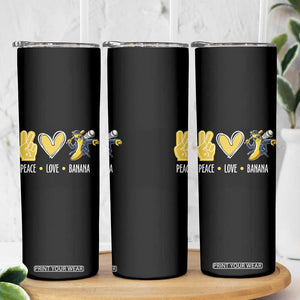 Funny Peace Love Banana Skinny Tumbler Cute Banana Peace Sign Heart TS11 Print Your Wear