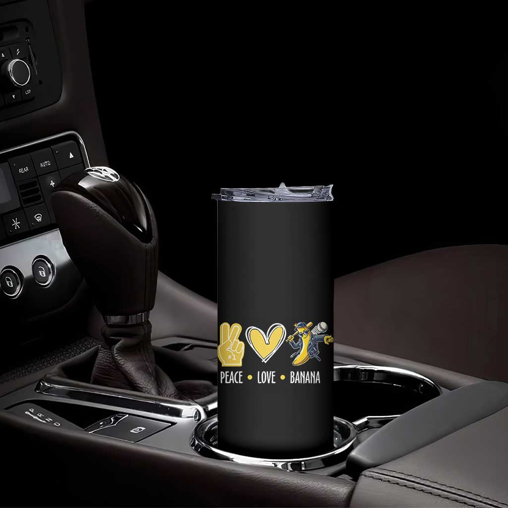 Funny Peace Love Banana Skinny Tumbler Cute Banana Peace Sign Heart TS11 Print Your Wear