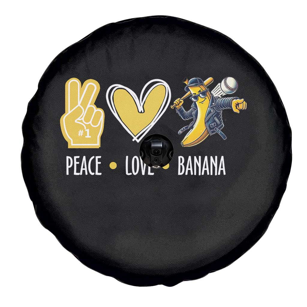 Funny Peace Love Banana Spare Tire Cover Cute Banana Peace Sign Heart TS11 Print Your Wear